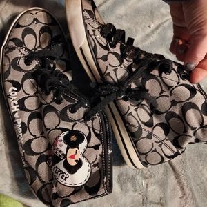 Coach poppy womens 9.5D high top sneakers